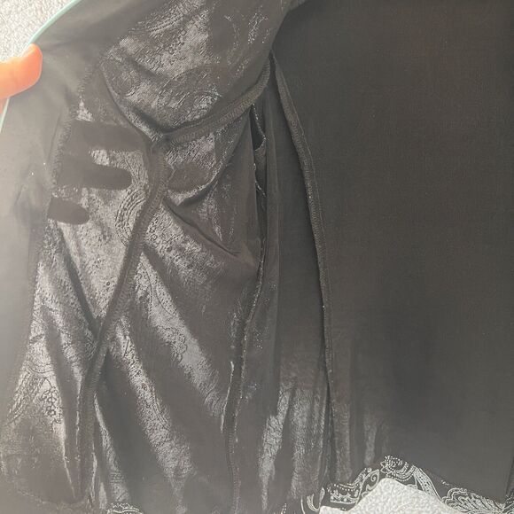 ALEX EVENINGS Women's Sparkly/Metallic Black and Light Blue Jacket USA made L - Picture 9 of 10